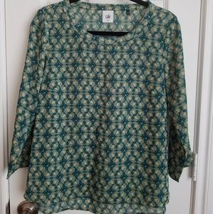 Cabi Sheer 3/4 Sleeve Blouse